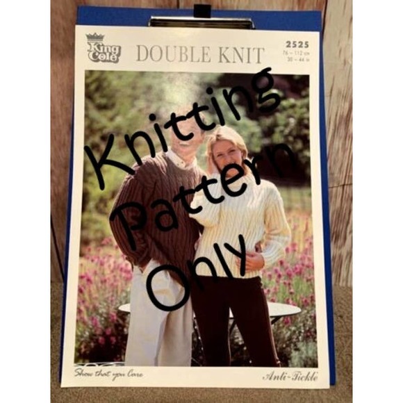 New King Cole 2525 Anti-Tickle Crew Polo Neck Pullover Sweater Knitting Pattern - Picture 1 of 2